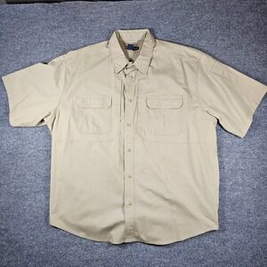 5.11 Tactical Series Mens 3XL Tan Short Sleeve Button Down Shirt Khaki